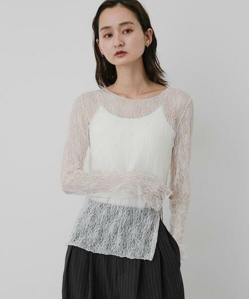 SENSE OF PLACE by URBAN RESEARCH / センスオブプレイス バイ アーバンリサーチ Tシャツ | シアーレースカットトップ | 詳細1