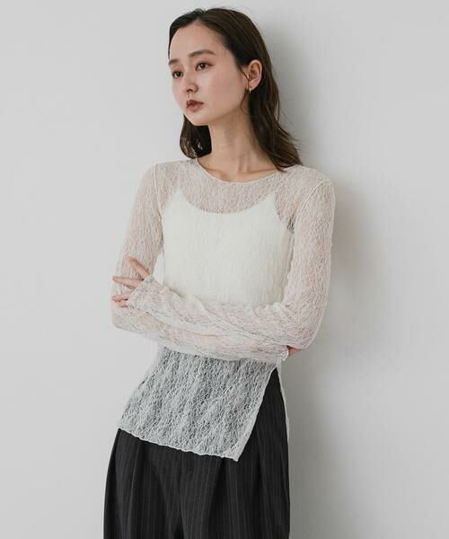 SENSE OF PLACE by URBAN RESEARCH / センスオブプレイス バイ アーバンリサーチ Tシャツ | シアーレースカットトップ | 詳細2