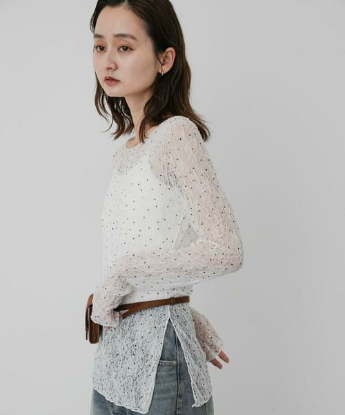 SENSE OF PLACE by URBAN RESEARCH / センスオブプレイス バイ アーバンリサーチ Tシャツ | シアーレースカットトップ | 詳細9