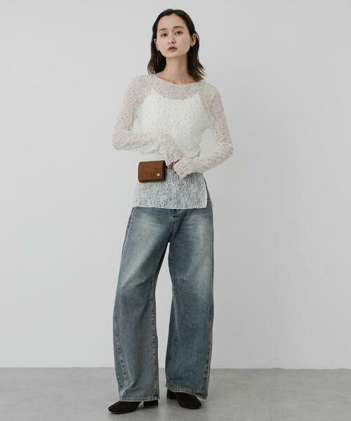 SENSE OF PLACE by URBAN RESEARCH / センスオブプレイス バイ アーバンリサーチ Tシャツ | シアーレースカットトップ | 詳細11