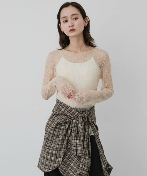 SENSE OF PLACE by URBAN RESEARCH / センスオブプレイス バイ アーバンリサーチ Tシャツ | シアーレースカットトップ | 詳細22