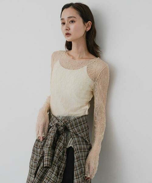 SENSE OF PLACE by URBAN RESEARCH / センスオブプレイス バイ アーバンリサーチ Tシャツ | シアーレースカットトップ | 詳細23