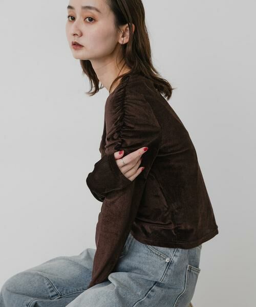 SENSE OF PLACE by URBAN RESEARCH / センスオブプレイス バイ アーバンリサーチ Tシャツ | 『WEB/一部店舗限定』シアーベロアシャーリングトップ | 詳細3