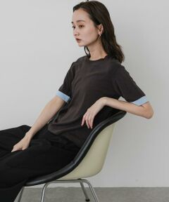 SENSE OF PLACE by URBAN RESEARCH / センスオブプレイス バイ アーバンリサーチ ニット・セーター | 『洗濯可』バイカラーロールスリーブニットTシャツ