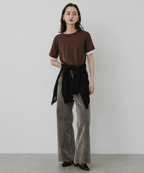 SENSE OF PLACE by URBAN RESEARCH / センスオブプレイス バイ アーバンリサーチ ニット・セーター | 『洗濯可』バイカラーロールスリーブニットTシャツ | 詳細4