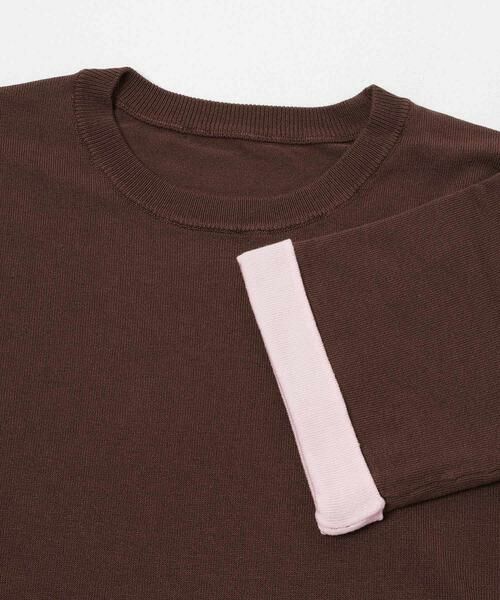 SENSE OF PLACE by URBAN RESEARCH / センスオブプレイス バイ アーバンリサーチ ニット・セーター | 『洗濯可』バイカラーロールスリーブニットTシャツ | 詳細8