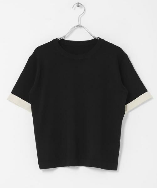 SENSE OF PLACE by URBAN RESEARCH / センスオブプレイス バイ アーバンリサーチ ニット・セーター | 『洗濯可』バイカラーロールスリーブニットTシャツ | 詳細13