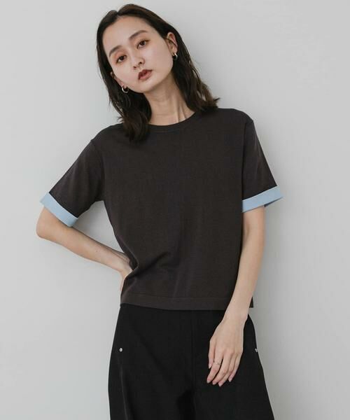 SENSE OF PLACE by URBAN RESEARCH / センスオブプレイス バイ アーバンリサーチ ニット・セーター | 『洗濯可』バイカラーロールスリーブニットTシャツ | 詳細16