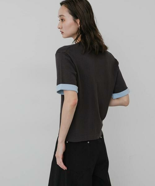 SENSE OF PLACE by URBAN RESEARCH / センスオブプレイス バイ アーバンリサーチ ニット・セーター | 『洗濯可』バイカラーロールスリーブニットTシャツ | 詳細18