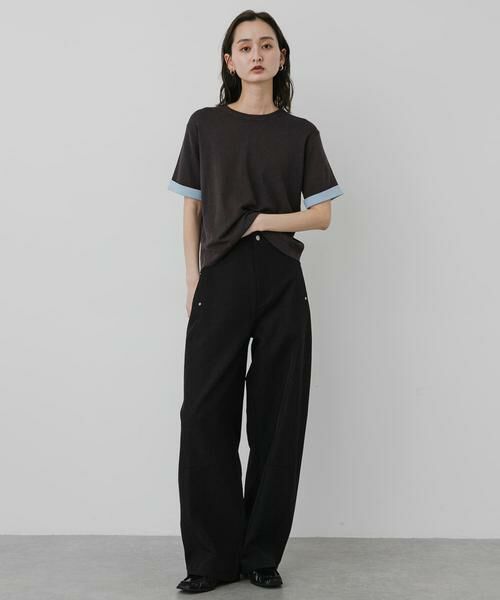 SENSE OF PLACE by URBAN RESEARCH / センスオブプレイス バイ アーバンリサーチ ニット・セーター | 『洗濯可』バイカラーロールスリーブニットTシャツ | 詳細19