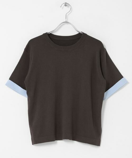 SENSE OF PLACE by URBAN RESEARCH / センスオブプレイス バイ アーバンリサーチ ニット・セーター | 『洗濯可』バイカラーロールスリーブニットTシャツ | 詳細21