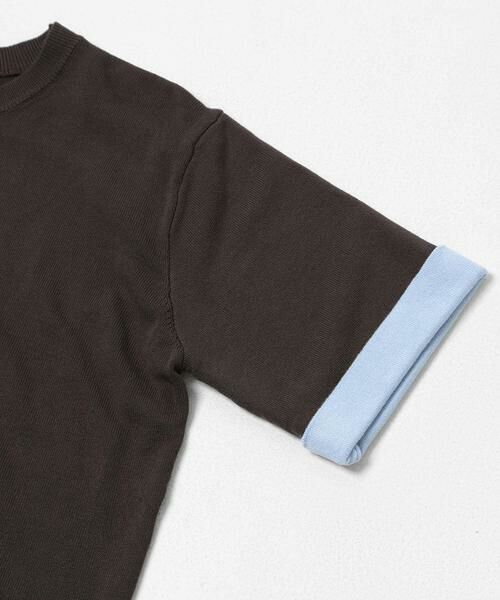 SENSE OF PLACE by URBAN RESEARCH / センスオブプレイス バイ アーバンリサーチ ニット・セーター | 『洗濯可』バイカラーロールスリーブニットTシャツ | 詳細22