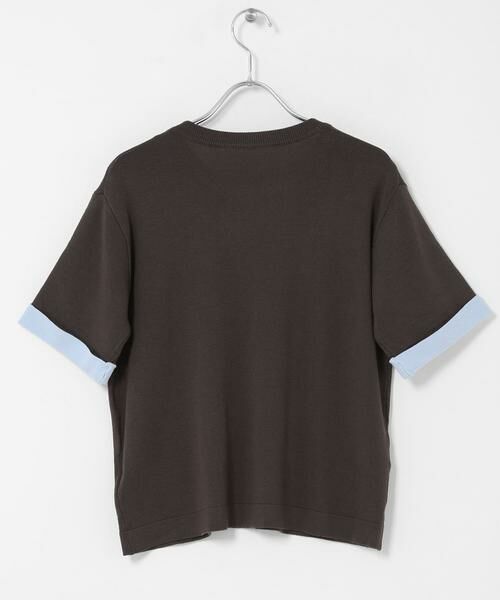 SENSE OF PLACE by URBAN RESEARCH / センスオブプレイス バイ アーバンリサーチ ニット・セーター | 『洗濯可』バイカラーロールスリーブニットTシャツ | 詳細23