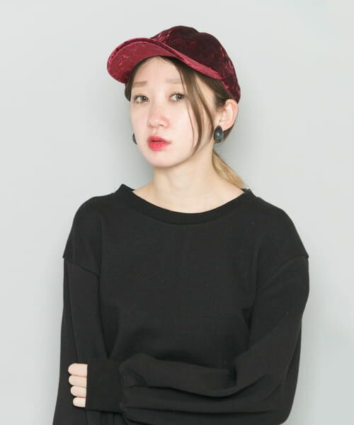 ＊＊SENSE OF PLACE by URBAN RESEARCH / センスオブプレイス バイ アーバンリサーチ キャップ | クラッシュベロアキャップ∴（BORDEAUX）