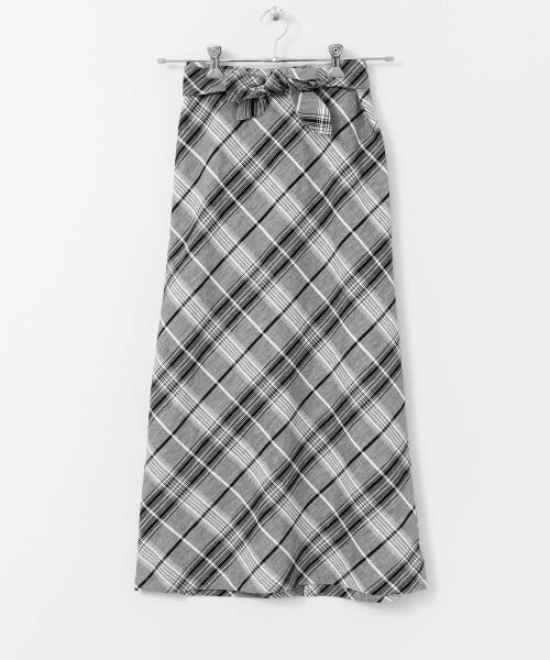 ＊＊SENSE OF PLACE by URBAN RESEARCH / センスオブプレイス バイ アーバンリサーチ スカート | チェックナロースカート（BLK×WHT）