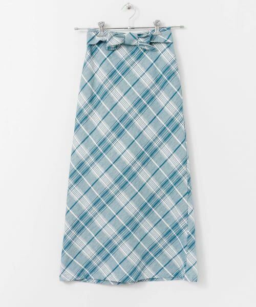 ＊＊SENSE OF PLACE by URBAN RESEARCH / センスオブプレイス バイ アーバンリサーチ スカート | チェックナロースカート（BLU×WHT）