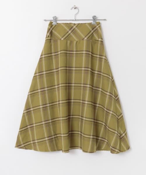 ＊＊SENSE OF PLACE by URBAN RESEARCH / センスオブプレイス バイ アーバンリサーチ スカート | チェックフレアスカート（MUSTARD）
