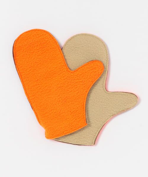 ＊＊SENSE OF PLACE by URBAN RESEARCH / センスオブプレイス バイ アーバンリサーチ 手袋 | リバーシブル配色ミトン（ORANGE）