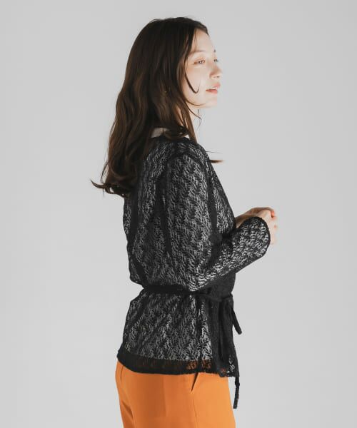 ＊＊SENSE OF PLACE by URBAN RESEARCH / センスオブプレイス バイ アーバンリサーチ シャツ・ブラウス | カシュクールレースブラウス（BLACK）