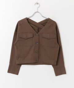 ノーカラーショートジャケット