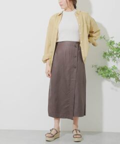 リネンレーヨン ラップスカート