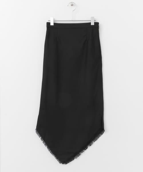 ＊＊SENSE OF PLACE by URBAN RESEARCH / センスオブプレイス バイ アーバンリサーチ スカート | ハンカチーフヘムスカート∴（BLACK）