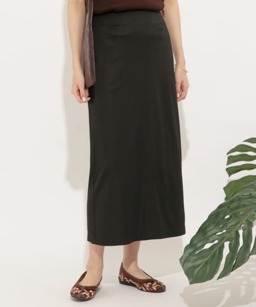 ＊＊SENSE OF PLACE by URBAN RESEARCH / センスオブプレイス バイ アーバンリサーチ スカート | バックスリットIラインスカート（BLACK）