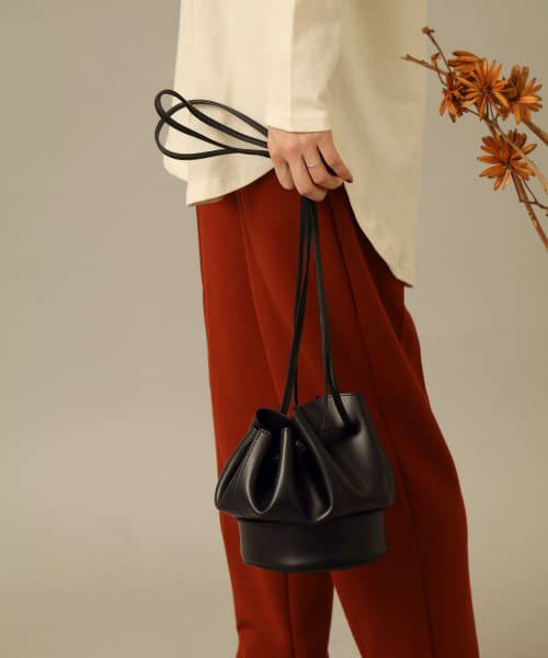 ＊＊SENSE OF PLACE by URBAN RESEARCH / センスオブプレイス バイ アーバンリサーチ ショルダーバッグ | 丸底巾着ミニショルダーバッグ（BLACK）