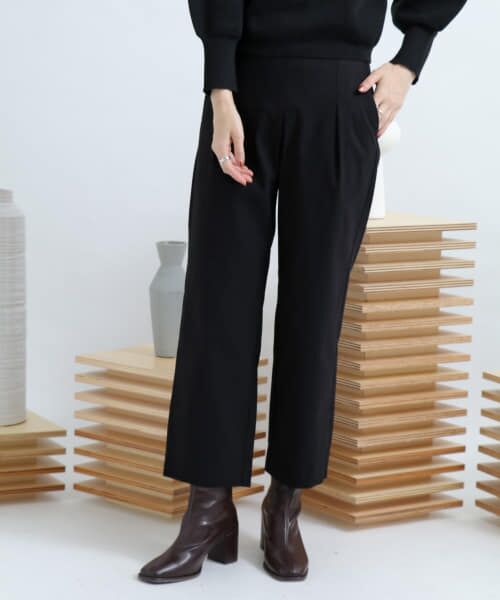 ＊＊SENSE OF PLACE by URBAN RESEARCH / センスオブプレイス バイ アーバンリサーチ その他パンツ | ストレッチワイドクロップドパンツ（BLACK）