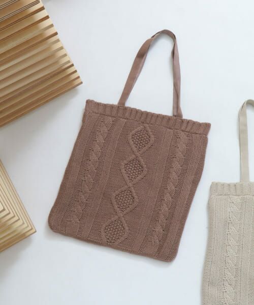 ＊＊SENSE OF PLACE by URBAN RESEARCH / センスオブプレイス バイ アーバンリサーチ トートバッグ | ニットトート（MOCHA）
