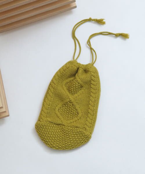 ＊＊SENSE OF PLACE by URBAN RESEARCH / センスオブプレイス バイ アーバンリサーチ バッグ | 2WAYニット巾着バッグ（LIME）