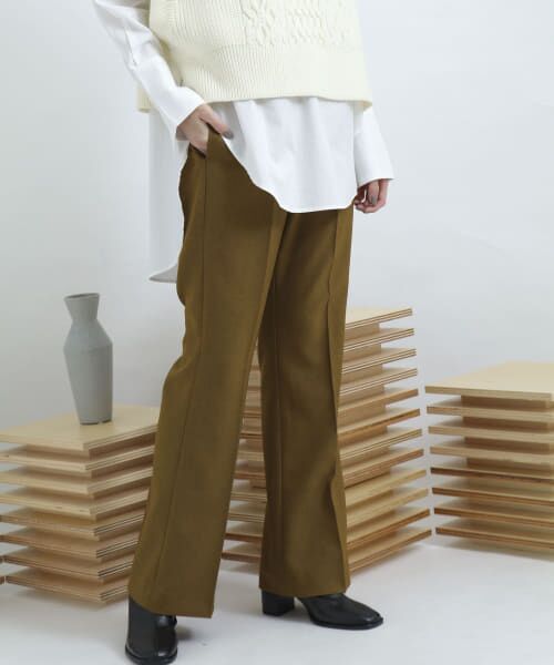 **SENSE OF PLACE by URBAN RESEARCH / センスオブプレイス バイ アーバンリサーチ その他パンツ | ウールライクキックフレアパンツ(LIME)