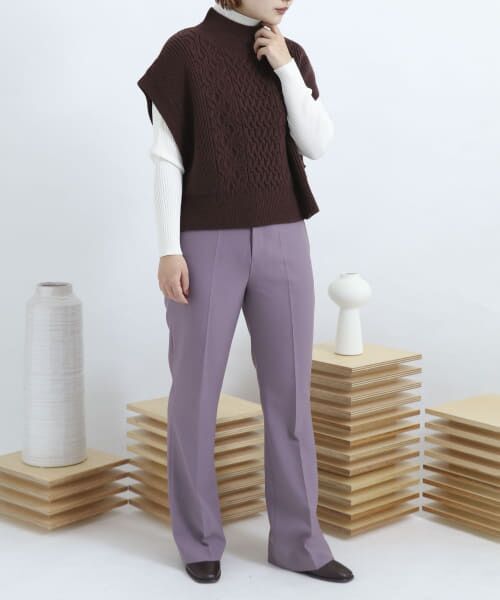 **SENSE OF PLACE by URBAN RESEARCH / センスオブプレイス バイ アーバンリサーチ その他パンツ | ウールライクキックフレアパンツ(PURPLE)