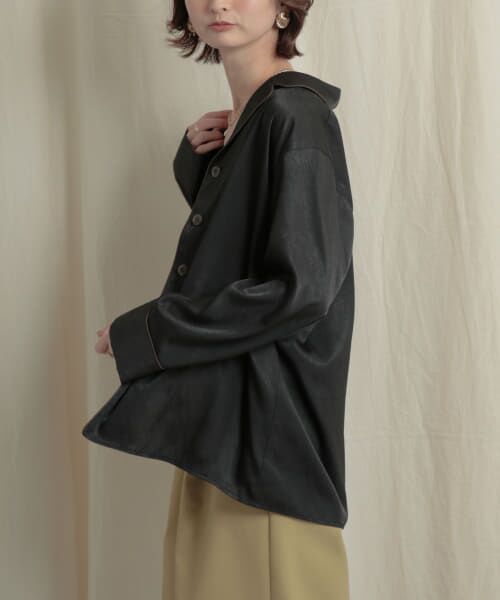 ＊＊SENSE OF PLACE by URBAN RESEARCH / センスオブプレイス バイ アーバンリサーチ シャツ・ブラウス | パイピングカイキンシャツ（BLACK）