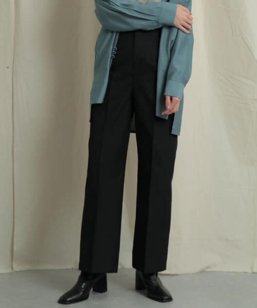 ＊＊SENSE OF PLACE by URBAN RESEARCH / センスオブプレイス バイ アーバンリサーチ その他パンツ | バックスリットストレートワイドパンツ（BLACK）