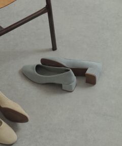 ブロックヒールソフトパンプス