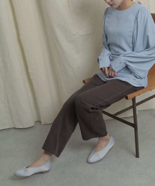 ＊＊SENSE OF PLACE by URBAN RESEARCH / センスオブプレイス バイ アーバンリサーチ バレエシューズ | センターシームチャイナシューズ（L.BLUE）