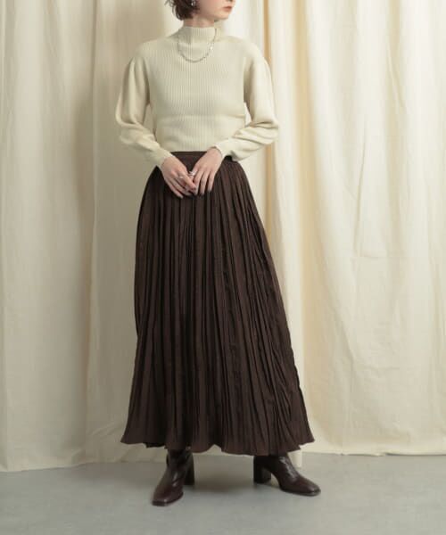 ＊＊SENSE OF PLACE by URBAN RESEARCH / センスオブプレイス バイ アーバンリサーチ スカート | アニマルワッシャープリーツスカート（BROWN）