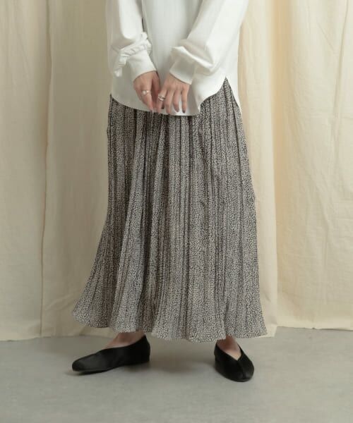 ＊＊SENSE OF PLACE by URBAN RESEARCH / センスオブプレイス バイ アーバンリサーチ スカート | アニマルワッシャープリーツスカート（BEIGE）