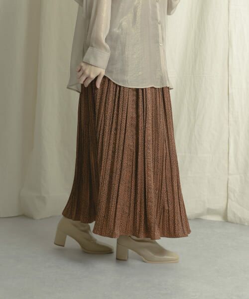 ＊＊SENSE OF PLACE by URBAN RESEARCH / センスオブプレイス バイ アーバンリサーチ スカート | アニマルワッシャープリーツスカート（CAMEL）