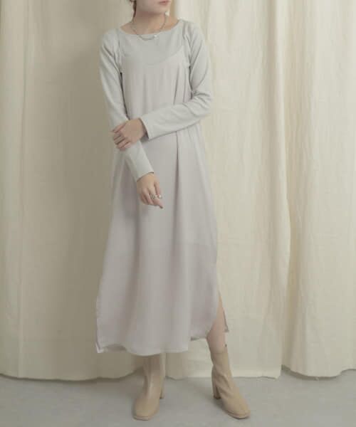 ＊＊SENSE OF PLACE by URBAN RESEARCH / センスオブプレイス バイ アーバンリサーチ ワンピース | キャミソールワンピースリブトップアンサンブル（GRE×GRE）