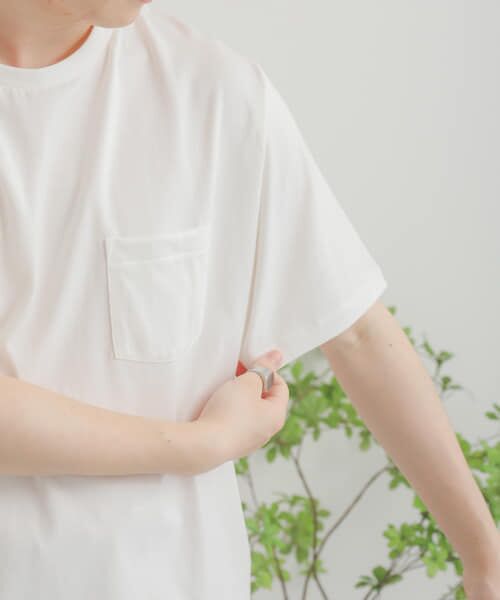 ＊＊SENSE OF PLACE by URBAN RESEARCH / センスオブプレイス バイ アーバンリサーチ Tシャツ | オーガニックコットンポケットTシャツ(5分袖)（WHITE）