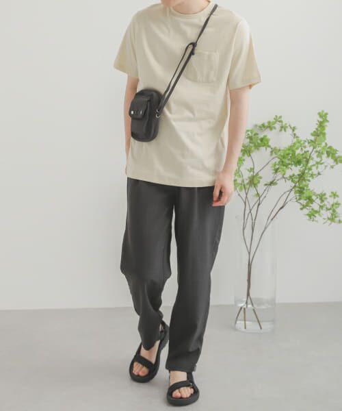 ＊＊SENSE OF PLACE by URBAN RESEARCH / センスオブプレイス バイ アーバンリサーチ Tシャツ | オーガニックコットンポケットTシャツ(5分袖)（IVORY）