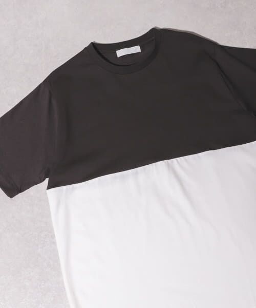 ＊＊SENSE OF PLACE by URBAN RESEARCH / センスオブプレイス バイ アーバンリサーチ Tシャツ | 『XLサイズあり』オーガニックコットンバイカラーTシャツ（CHARCOAL）