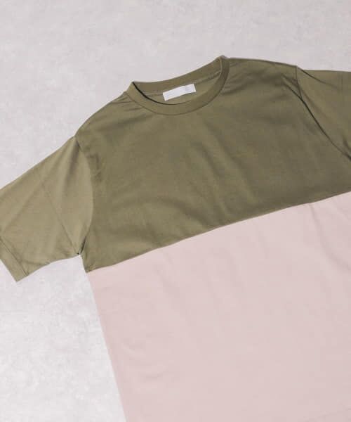 ＊＊SENSE OF PLACE by URBAN RESEARCH / センスオブプレイス バイ アーバンリサーチ Tシャツ | 『XLサイズあり』オーガニックコットンバイカラーTシャツ（GREEN）