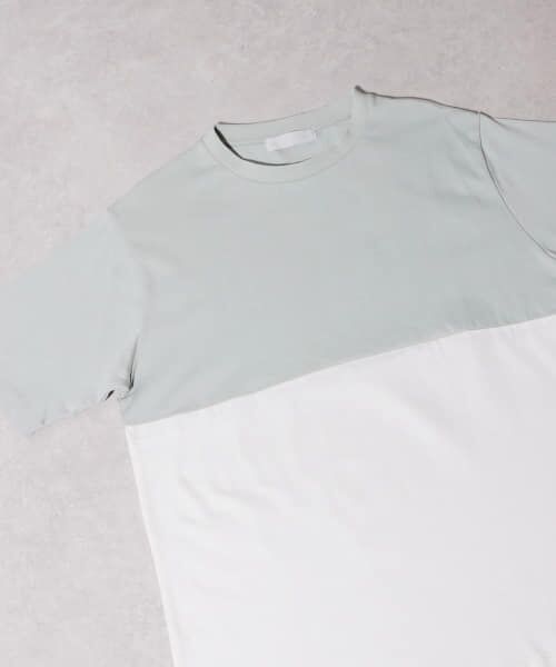 ＊＊SENSE OF PLACE by URBAN RESEARCH / センスオブプレイス バイ アーバンリサーチ Tシャツ | 『XLサイズあり』オーガニックコットンバイカラーTシャツ（L.BLUE）