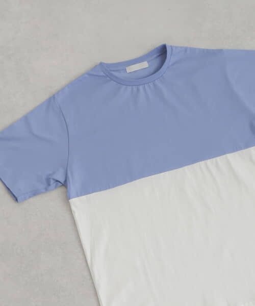 ＊＊SENSE OF PLACE by URBAN RESEARCH / センスオブプレイス バイ アーバンリサーチ Tシャツ | 『XLサイズあり』オーガニックコットンバイカラーTシャツ（ROYAL BLUE）