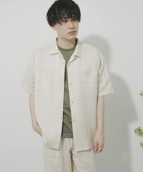 sunsea サンシーリネンシャツ　オープンカラーシャツ SUNSEA サンシー Fried Shrimp Shirt オープンカラー 半袖