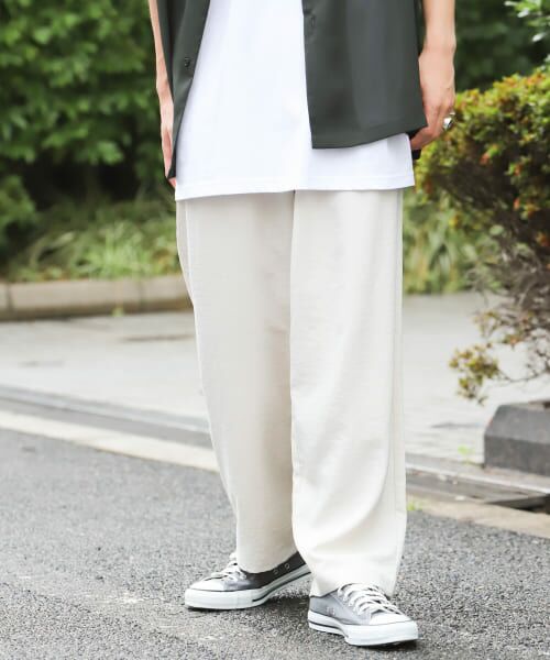 セール】 リネンライクタックワイドパンツ （その他パンツ