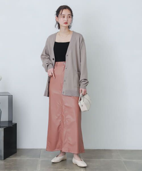 ＊＊SENSE OF PLACE by URBAN RESEARCH / センスオブプレイス バイ アーバンリサーチ スカート | naturaglace×SENSE OF PLACE　『別注』ナチュラグラッセフェイクレザースカート（PINK）